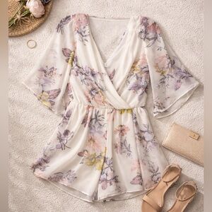 Charlotte Russe White and Pink Romper